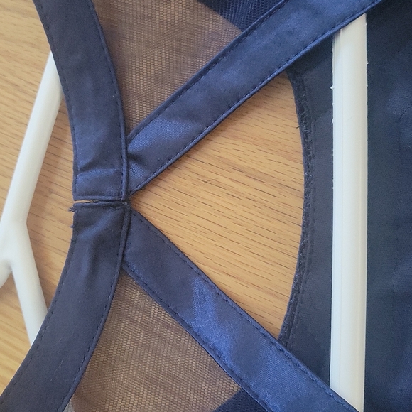 DARK BLUE LACE A-LINE DRESS - Picture 6 of 9